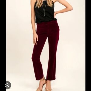 The Row Burgundy Velvet Trousers